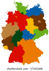 Germany divided into 16 states