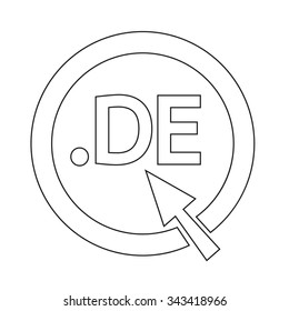 Germany Domain dot DE sign icon Illustration