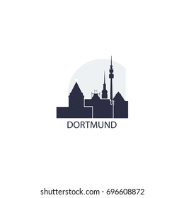 Germany Dortmund city landscape modern panorama silhouette skyline vector logo icon