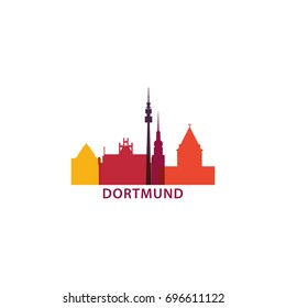 Germany Dortmund city landscape modern panorama silhouette skyline vector logo icon