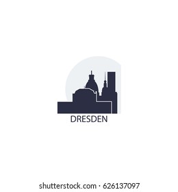 Germany Dresden modern city landscape skyline panorama vector logo flat icon