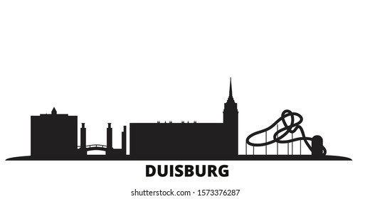 Germany, Duisburg city skyline isolated vector illustration. Germany, Duisburg travel black cityscape