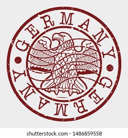 Germany Eagle Stamp Postal. Map Silhouette Seal. Passport Round Design. Vector Icon. Design Retro Travel.