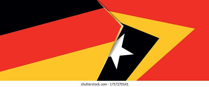 Deutschland und Ost-Timor-Flaggen, zwei Vektorflaggen Symbol für Beziehung oder Konfrontation.