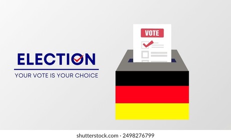 Germany election 2024 concept, democracy, flag. Vector icon illustration