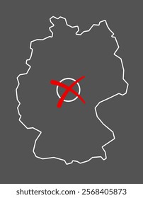 Germany Election Map with Voting Symbol