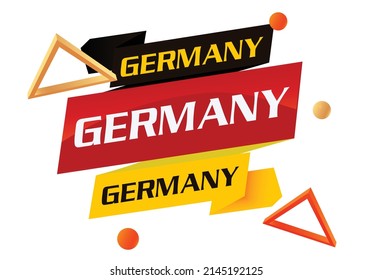 Germany elegant design flag black red yellow theme white background poster template design label sticker isolated