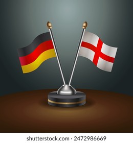 Germany and England table flags relation with gradient backgrund. Vector Illustration