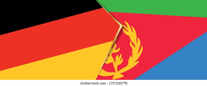 Germany and Eritrea flags, two vector flags symbol of relationship or confrontation.