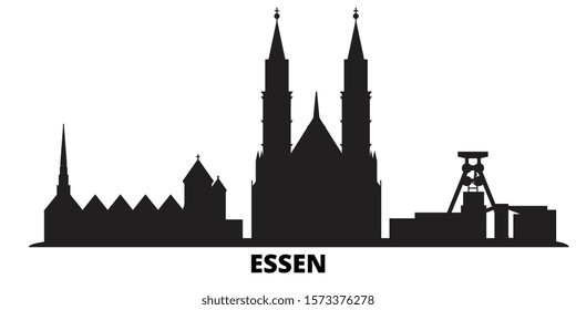 Germany, Essen city skyline isolated vector illustration. Germany, Essen travel black cityscape