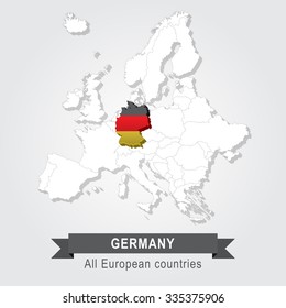 Germany. Europe administrative map.