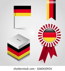 Germany falg design icons set