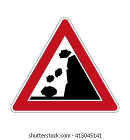Germany Falling Rocks Road Sign