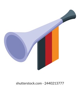 Germany fan vuvuzela icon isometric vector. Soccer trumpet. Party sound