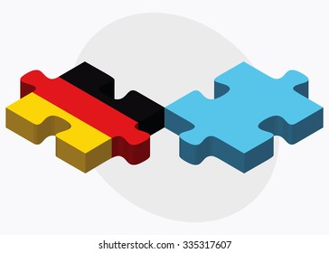 Germany and Fiji Flags in puzzle isolated on white background