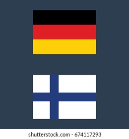 Germany and Finland flags vector illustration sign symbol