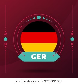 germany flag for 2022 qatar, world football cup tournament. isolated National team flag with geometric elements for 2022 soccer or football Vector illustration.