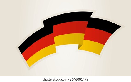 Germany Flag in Abstract Ribbon Shape, National Symbol of the Germany. This vector is ideal for use in national events, Independence Day, international sports competitions.