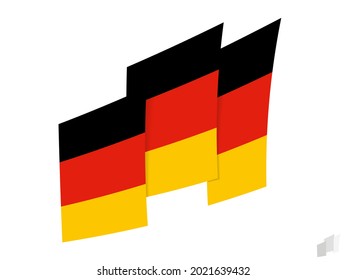 Deutschland flaggt in abstraktem Rippendesign. Modernes Design der deutschen Flagge. Vektorsymbol.