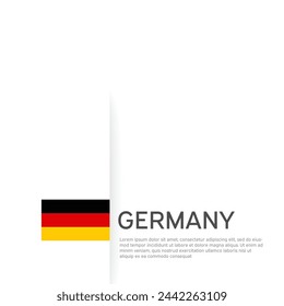 Germany flag background. State patriotic german banner, cover. Document template with germany flag on white background. National poster. Business booklet. Vector illustration, simple laconic design