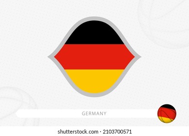 Deutschland Flagge für Basketballwettbewerb auf grauem Basketballhintergrund. Sport, Vektorgrafik.