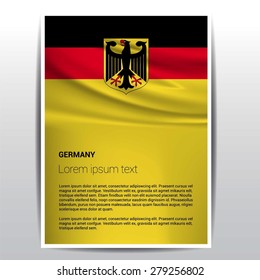 Germany flag Brochure - Vector Flyer Cover Page Design