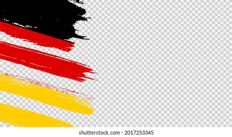 Germany flag with brush paint textured isolated  on png or transparent  background,Symbol of Germany,template for banner,card,advertising ,promote,web design,vector, top gold winner sport country 