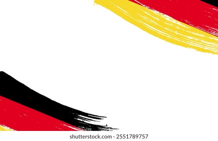 Germany Flag with Brush Stroke Effect, Grunge brush stroke. Watercolor painting flag design.