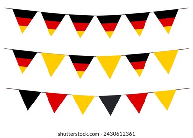 Germany flag bunting set isolated on white background for decoration vector illustration.