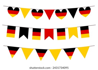 Germany flag bunting set isolated on white background for decoration vector illustration.