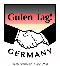 Germany flag and business handshake, vector illustration