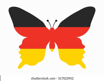 germany flag butterfly