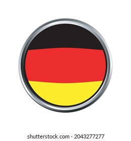germany flag with chrome circle frame