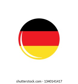Germany flag in circle isolated on white. Flag vector illustration. Colorful flag.
