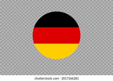 Germany flag in circle shape isolated  on png or transparent  background,Symbol of Germany, template for banner,card,advertising ,web design, magazine, news paper,vector,top gold winner sport country