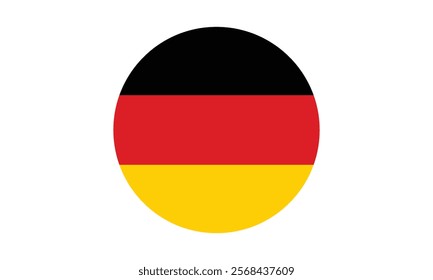 Germany flag, Germany flag circle transparent png. German flag round. vector illustration	