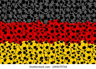 Germany Flag, Consisting Of Football Balls In Black, Red And Yellow Colors