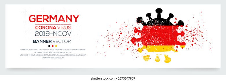 Germany flag with corona virus Symbol, (2019-nCoV), vector illustration.