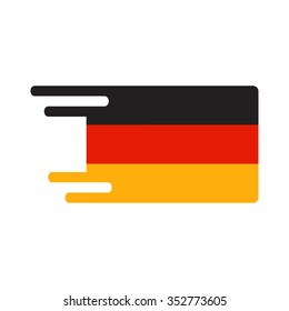Germany flag with delivery speed effect flat vector icon