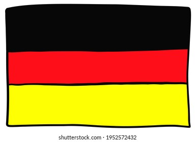 Germany flag Doodle Hand drawing sketch simple vector illustration 