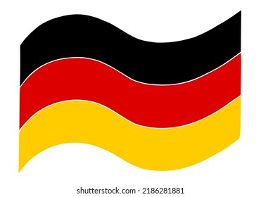 Bandera de Alemania al estilo de doodle. Mano Cortada. Dibujo a mano libre. Esbozo.