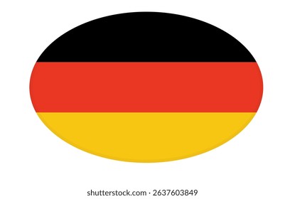 Germany flag ellipse shaped. vector	