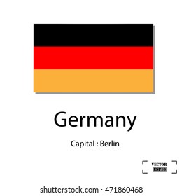 Germany Flag, Flags of the world for education, Vector design.