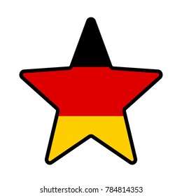 Germany Flag, Flat Vector star