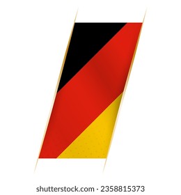 Deutschland flaggt in Form eines Banners mit Welleneffekt und Schatten. Modernes Vektordesign.