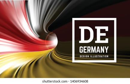 Germany flag in the form of a spiral pipe. Inside view. Vector illustration