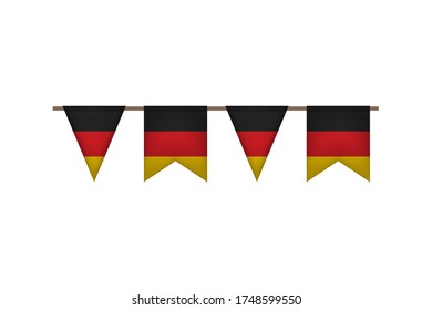 Germany flag garland. Oktoberfest. Vector illustration. Black red yellow