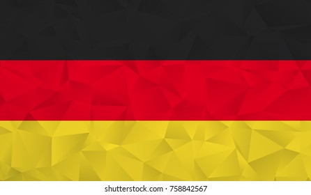 Germany flag - geometric rumpled triangular low poly style gradient graphic, polygonal design for your. Vector illustration eps 10.