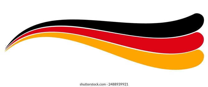 Germany flag, German flag tricolor rainbow curvy wave design