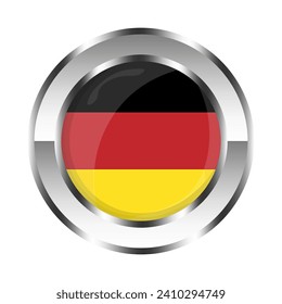 Germany flag glossy button. Vector illustration. EPS 10.